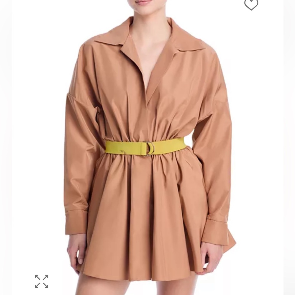 Norma kamali mini shirt dress in cappuccino